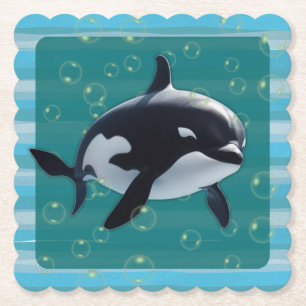 Baby Orca Paper Coasters