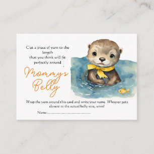 Baby Otter Baby Bump Game Guess Mom's Belly Size Enclosure Card