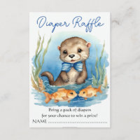 Baby Otter Boy Baby Shower Diaper Raffle