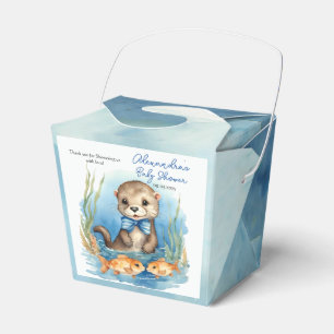 Baby Otter Boy Baby Shower Favor Box
