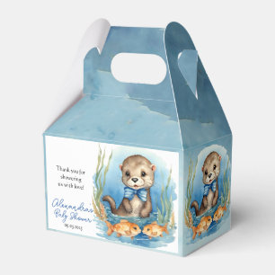 Baby Otter Boy Baby Shower Favor Box