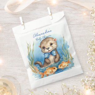 Baby Otter Boy Baby Shower Favour Bag