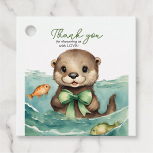Baby Otter Gender Neutral Baby Shower Thank You Favour Tags