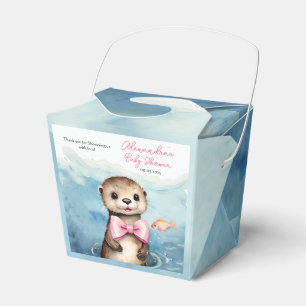 Baby Otter Girl Baby Shower Favor Box