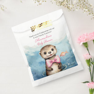 Baby Otter Girl Baby Shower Thank You Favour Bag