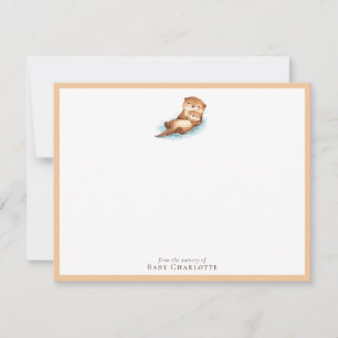 Baby Otter Nursery Note Card – Personalized