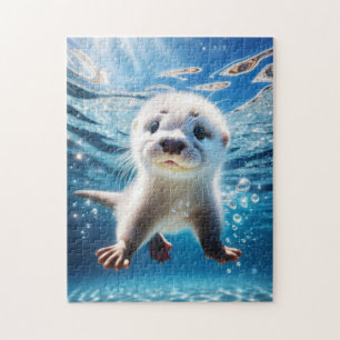 Baby Otter swims Jigsaw Puzzle