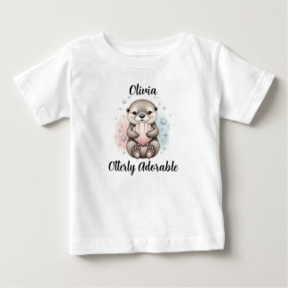 Baby Otter with Seashell "Otterly Adorable" T-Shirt