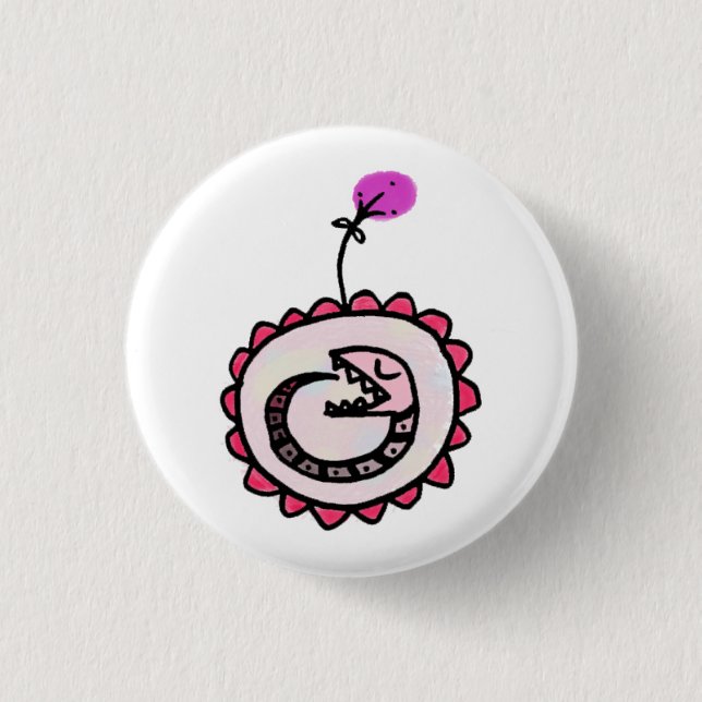 baby ouroboros 1 inch round button (Front)