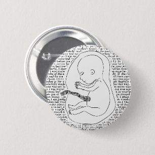 Baby Outline with Psalm 139:13-16 2 Inch Round Button