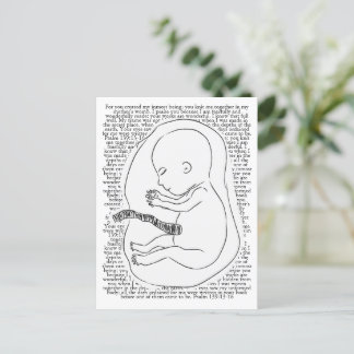 Baby Outline with Psalm 139:13-16 Postcard
