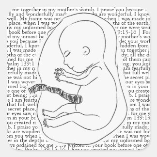 Baby Outline with Psalm 139:13-16 Square Sticker