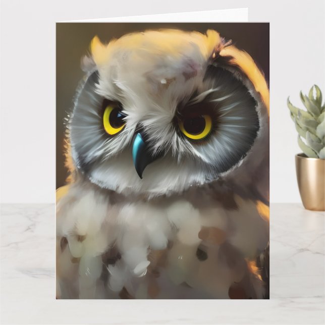 Baby Owl All Occasions Greeting Card (Small Plant)