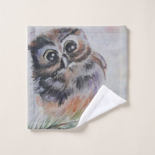 Baby Owl Bath Towel Set - Painting