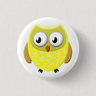 Baby Owl Cartoon 1 Inch Round Button