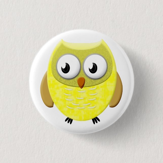 Baby Owl Cartoon 1 Inch Round Button (Front)
