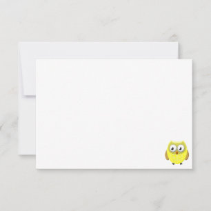 Baby Owl Cartoon Blank Card