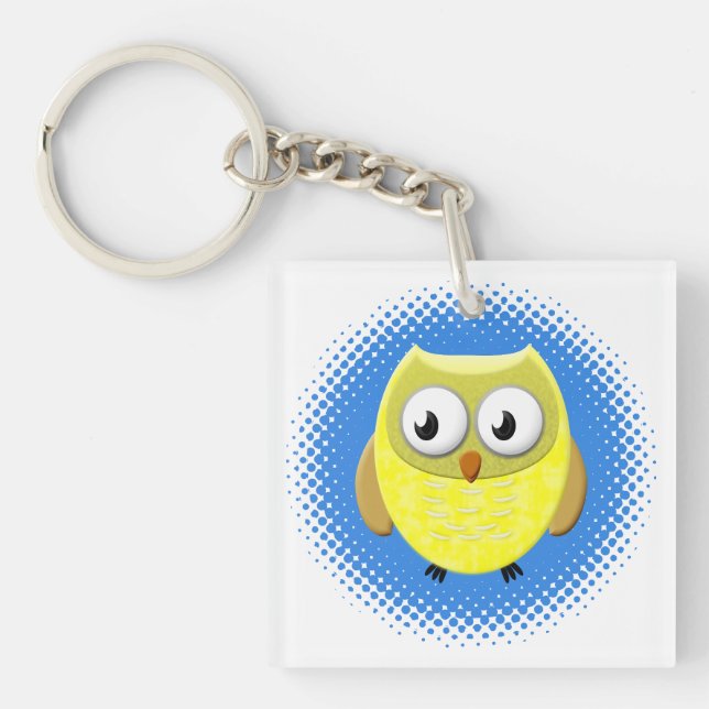 Baby Owl Cartoon Keychain (Front)