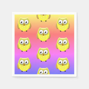 Baby Owl Cartoon Napkins