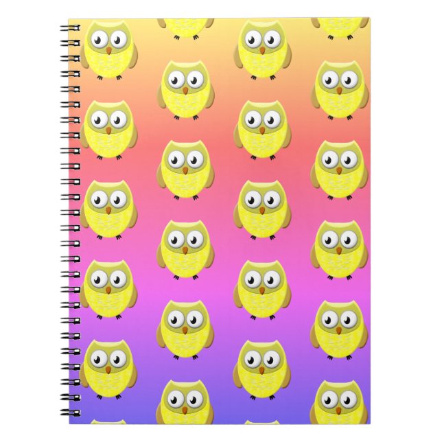 Baby Owl Cartoon Notebook (Front)