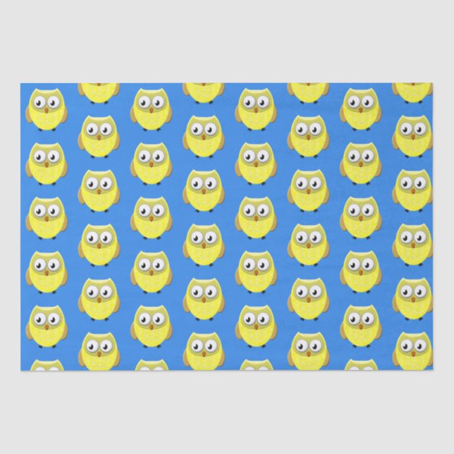 Baby Owl Cartoon Tissue Paper (Front)