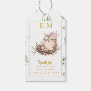 Baby Owl Couples Shower Rustic Eggs Nest Thank You Gift Tags