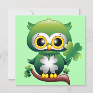 Baby Owl Cute St Patrick Cartoon