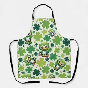 Baby Owl Cute St Patrick Cartoon Apron