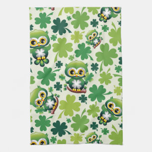 Baby Owl Cute St Patrick Cartoon Kitchen Towel