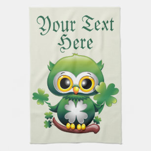 Baby Owl Cute St Patrick Cartoon Kitchen Towel