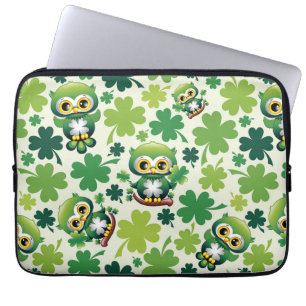 Baby Owl Cute St Patrick Cartoon Laptop Sleeve