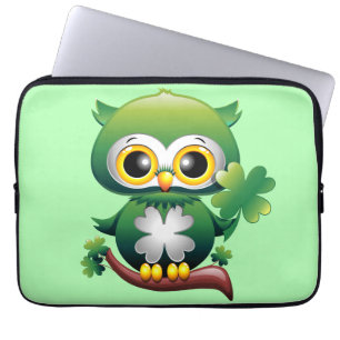 Baby Owl Cute St Patrick Cartoon Laptop Sleeve