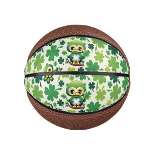 Baby Owl Cute St Patrick Cartoon Mini Basketball