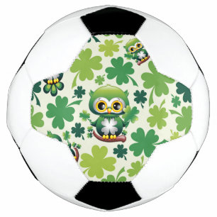 Baby Owl Cute St Patrick Cartoon Soccer Ball