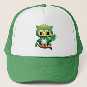 Baby Owl Cute St Patrick Cartoon Trucker Hat