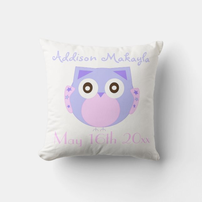 Baby Owl Personalized Pillows (Front)