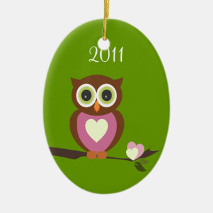Baby Owl/ Photo Ceramic Ornament