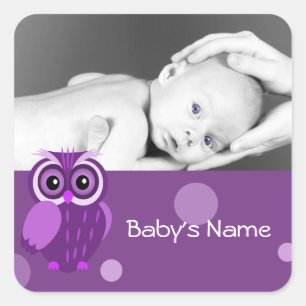Baby Owl/ Photo Square Sticker