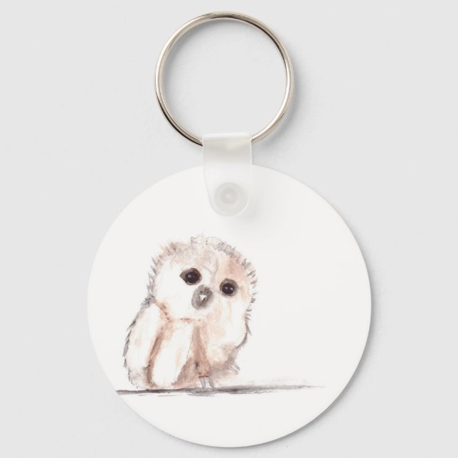 Baby owl small bird keychain (Front)