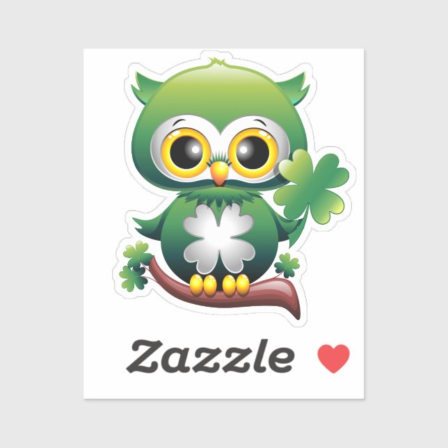 Baby Owl St Patrick Paddy Cartoon  (Sheet)