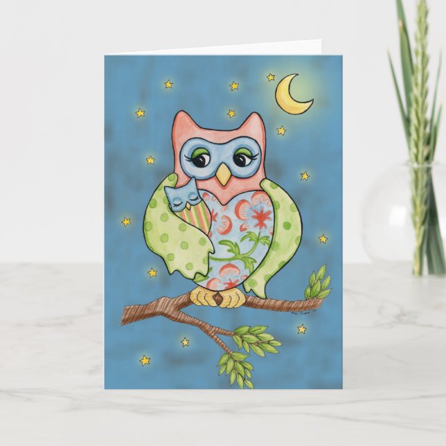 Baby Owlet et carte Mama Owl (Devant)