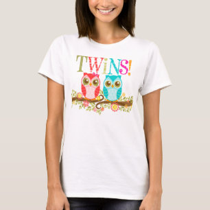 Baby Owls - Boy and Girl Twins - Maternity Shirt