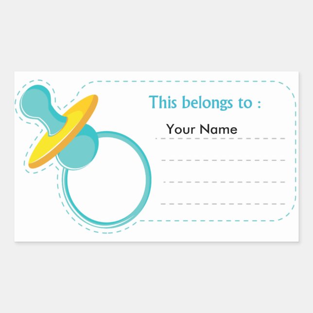 Baby Pacifier Sticker : This belongs to (Front)