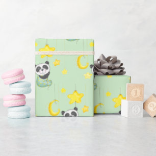 Baby Panda and Stars  Wrapping Paper