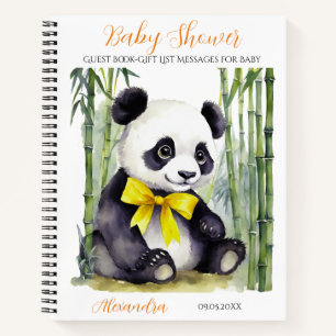 Baby Panda Baby Shower Guest Gift List Notebook