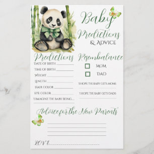 Baby Panda Bear Baby Predictions Carte conseil