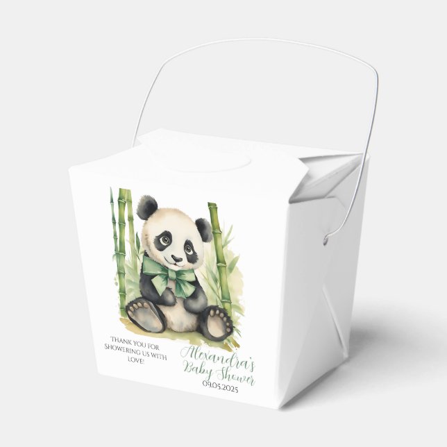 Baby Panda Bear Baby Shower Favor Box (Front Side)