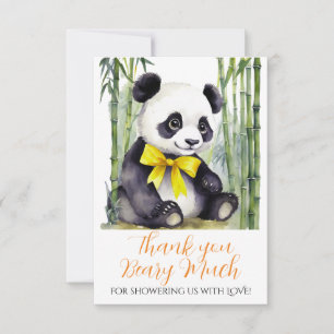 Baby Panda Bear Baby Shower Non Gender Thank You Card