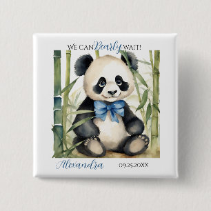 Baby Panda Bear Boy Baby Shower 2 Inch Square Button