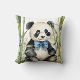 Baby Panda Bear Boys  Throw Pillow